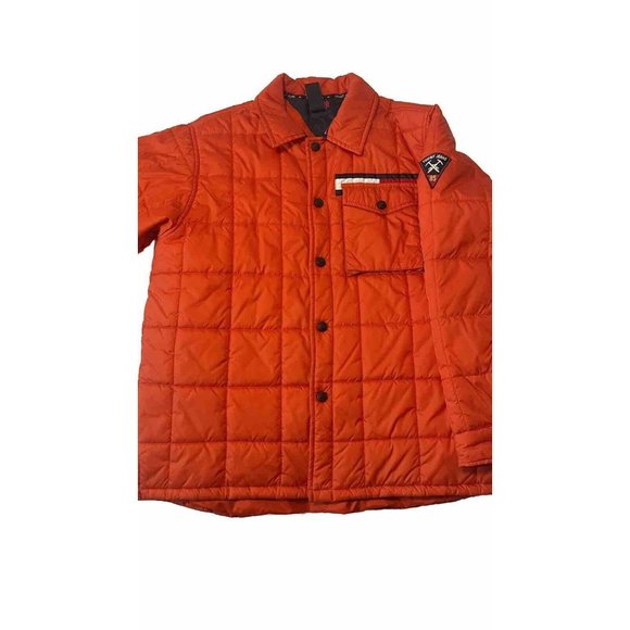 TOMMY HILFIGER Orange Quilted Puffer Parka Jacket Youth Extra Large XL Vintage - Picture 6 of 16